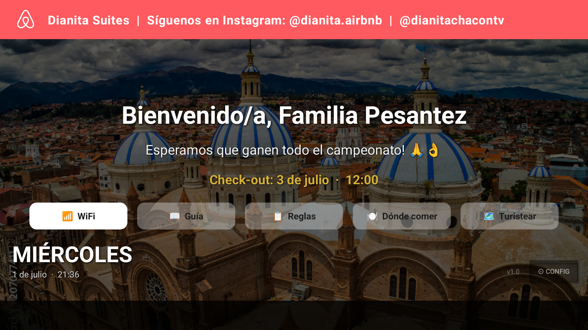 Vista previa de la pantalla de bienvenida